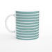 Tasse gestreift - eukalyptus/weiß