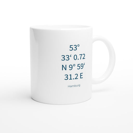 Tasse Hamburg Koordinaten - Hamburg, ozeanblau