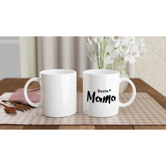 Tasse Beste Mama mit Herz - ozeanblau