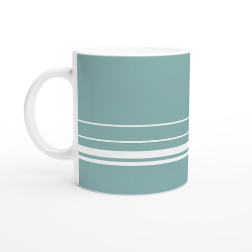 Tasse mit Streifen - eukalyptus/weiß