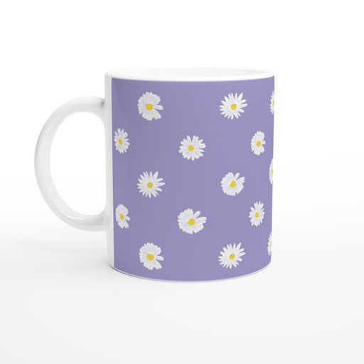 Tasse mit Gänseblümchen - Flieder