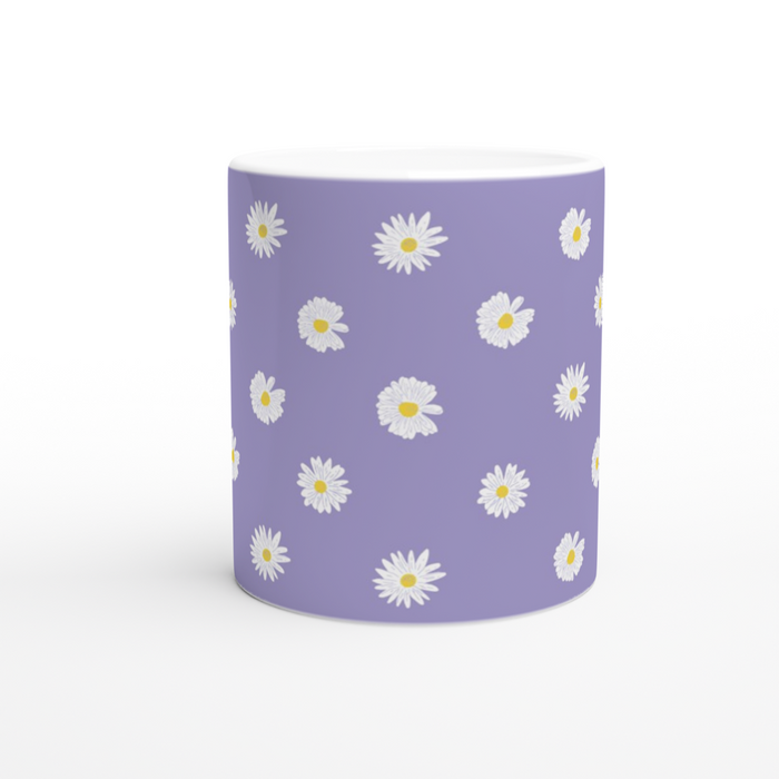 Tasse mit Gänseblümchen - Flieder