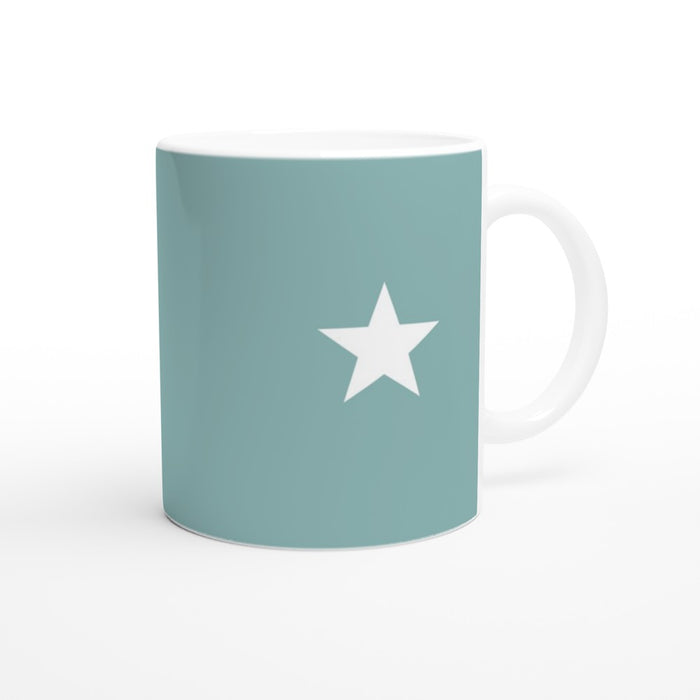 Tasse mit Stern - eukalyptus/weiß