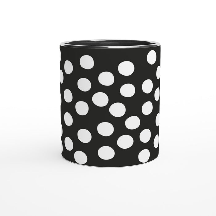 Tasse mit Punkten - schwarz/weiß, verschiedene Farben