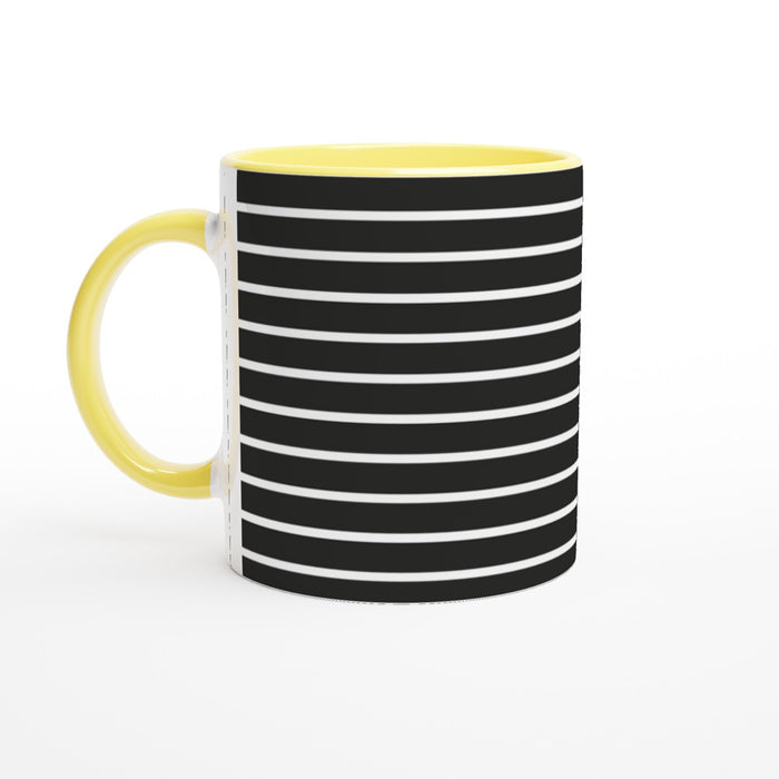 Tasse gestreift - schwarz/weiß