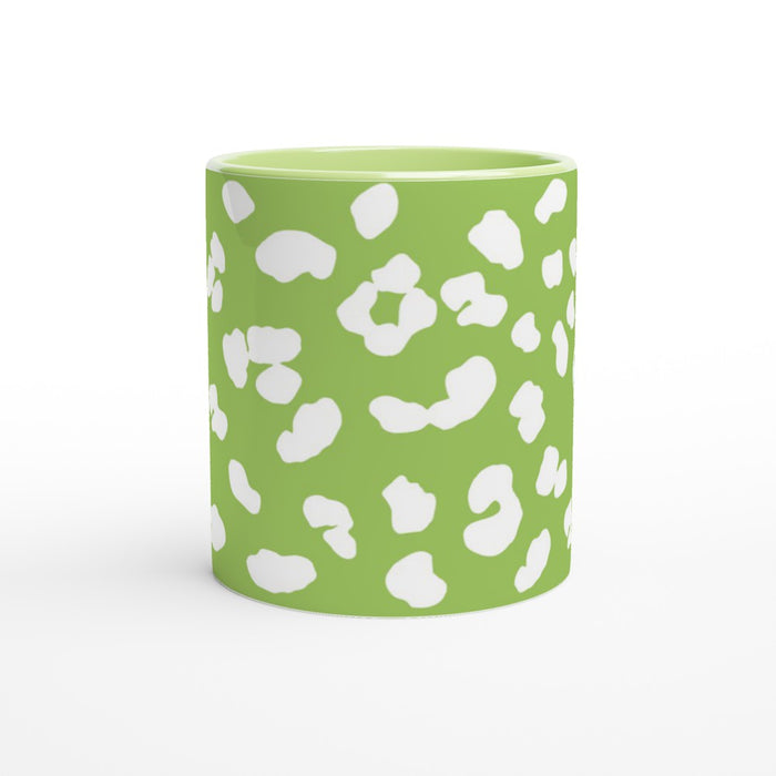 Tasse mit Leopardenmuster - grün/weiß, verschiedene Farben
