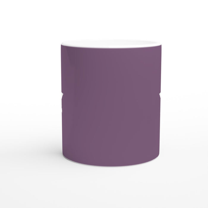 Tasse mit Stern - pflaume/weiß