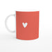 Tasse mit Herz - coralle/weiß
