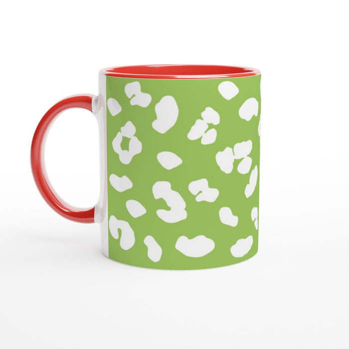 Tasse mit Leopardenmuster - grün/weiß, verschiedene Farben