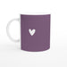 Tasse mit Herz - pflaume/weiß