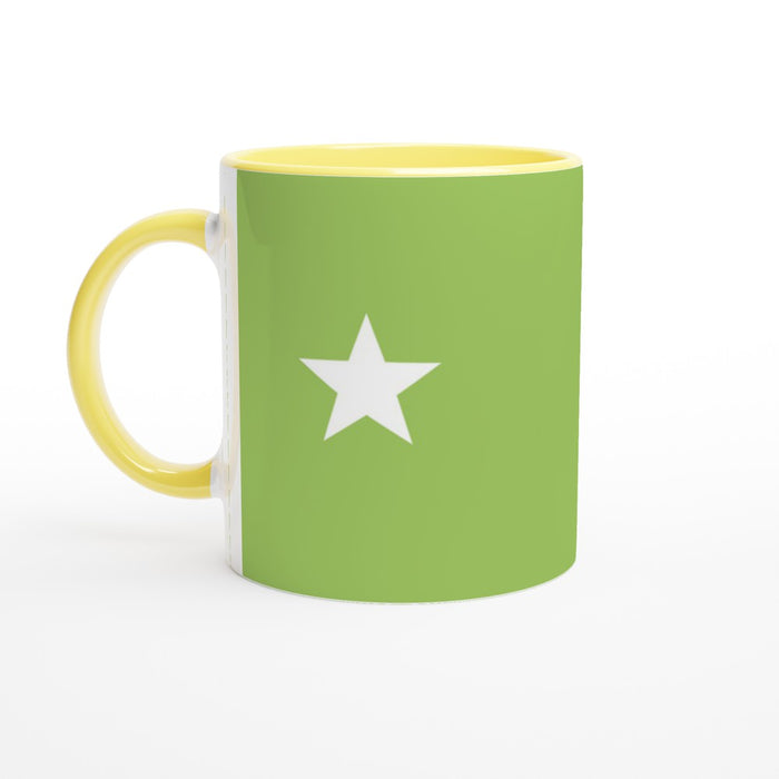 Tasse mit Stern - grün/weiß, verschiedene Farben