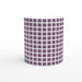 Tasse kariert - pflaume/weiß