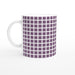Tasse kariert - pflaume/weiß