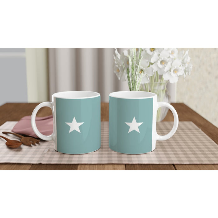 Tasse mit Stern - eukalyptus/weiß