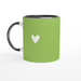 Tasse mit Herz - grün/weiß, verschiedene Farben