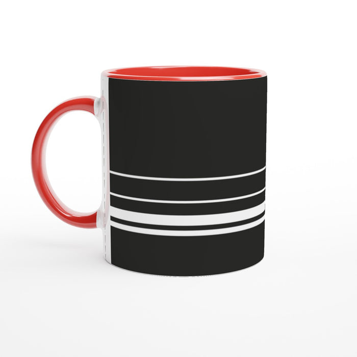 Tasse mit Streifen - schwarz/weiß, verschiedene Farben