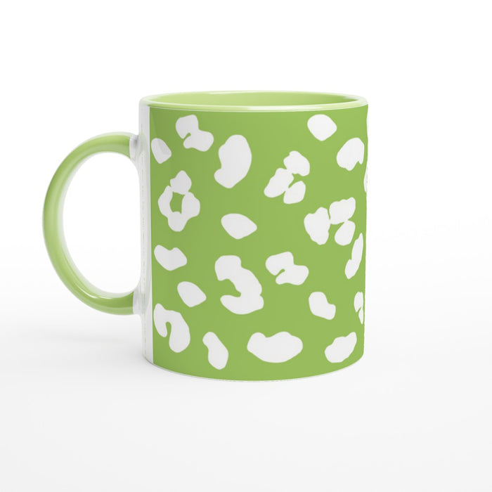 Tasse mit Leopardenmuster - grün/weiß, verschiedene Farben