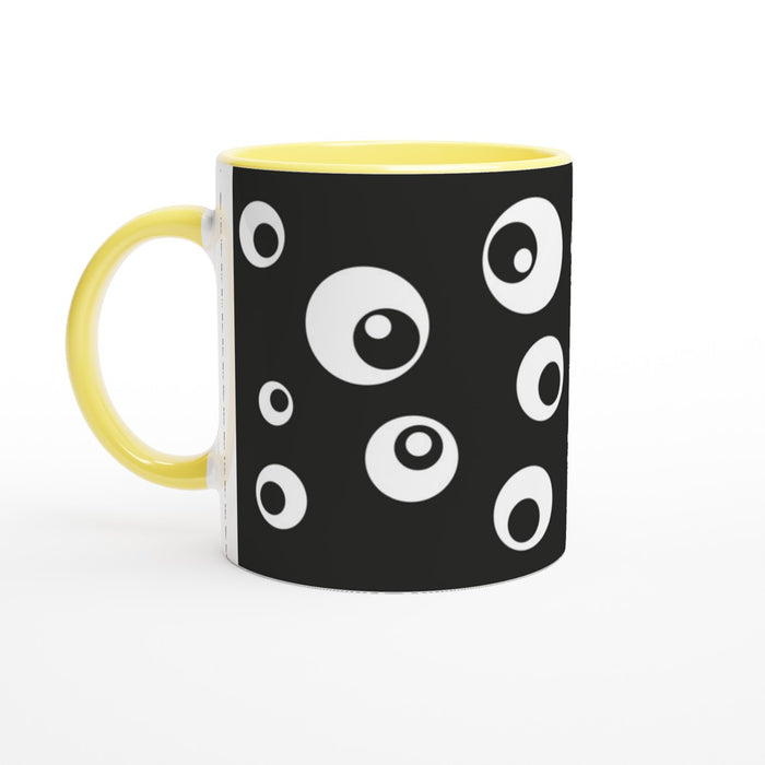 Tasse mit Kreisen - schwarz/weiß, verschiedene Farben