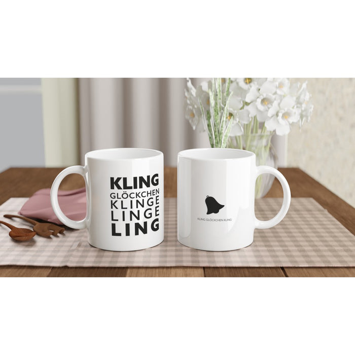 Tasse Kling Glöckchen Klingelingeling - schwarz