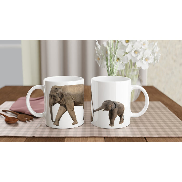 Tasse großer Elefant mit kleinem Elefanten