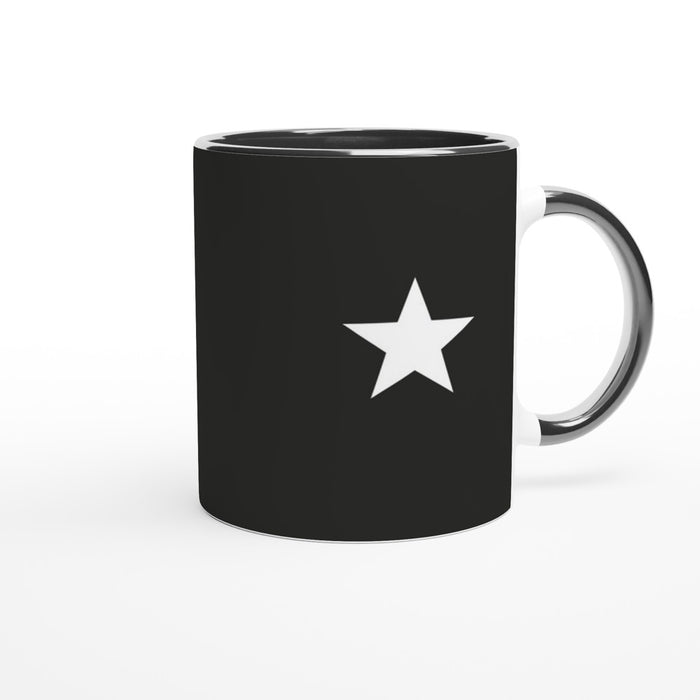 Tasse mit Stern - schwarz/weiß, verschiedene Farben