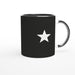 Tasse mit Stern - schwarz/weiß, verschiedene Farben