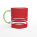 Tasse mit Streifen - rot/weiß, verschiedene Farben