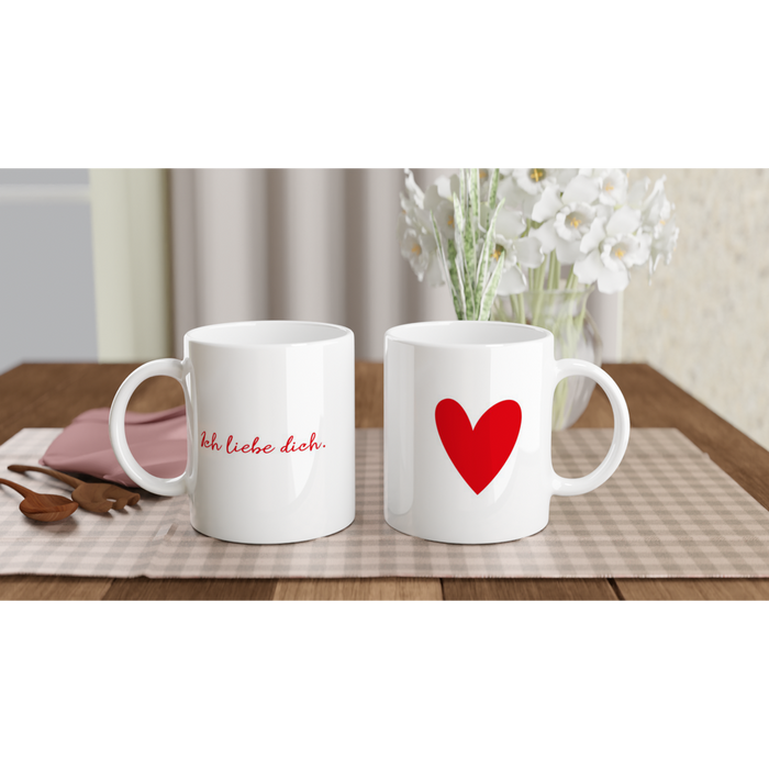Tasse Ich liebe dich mit großem Herz