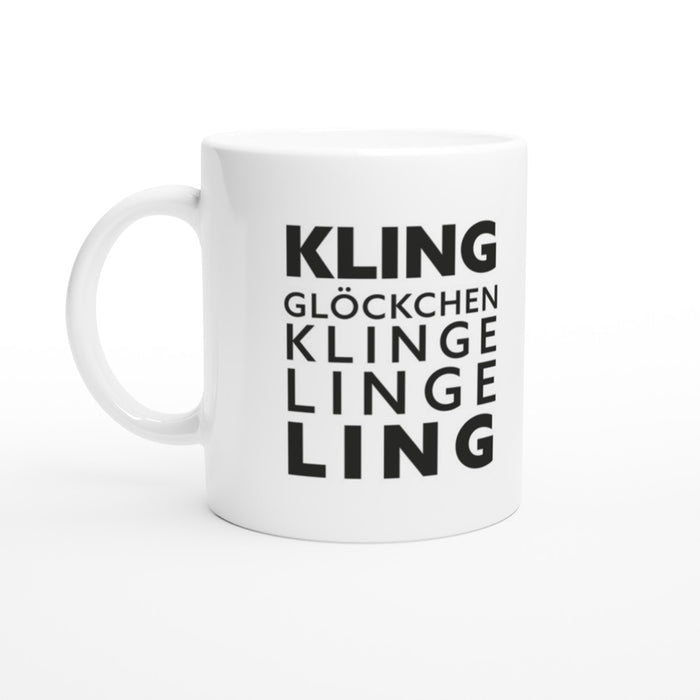 Tasse Kling Glöckchen Klingelingeling - schwarz