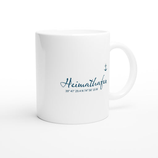 Tasse Berlin Koordinaten - Heimathafen mit Anker, ozeanblau