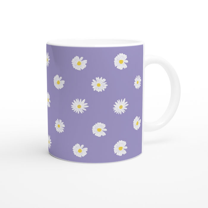 Tasse mit Gänseblümchen - Flieder