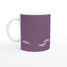 Tasse mit Blättern - pflaume/weiß