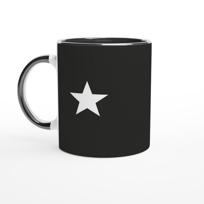 Tasse mit Stern - schwarz/weiß, verschiedene Farben