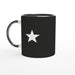Tasse mit Stern - schwarz/weiß, verschiedene Farben