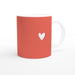 Tasse mit Herz - coralle/weiß