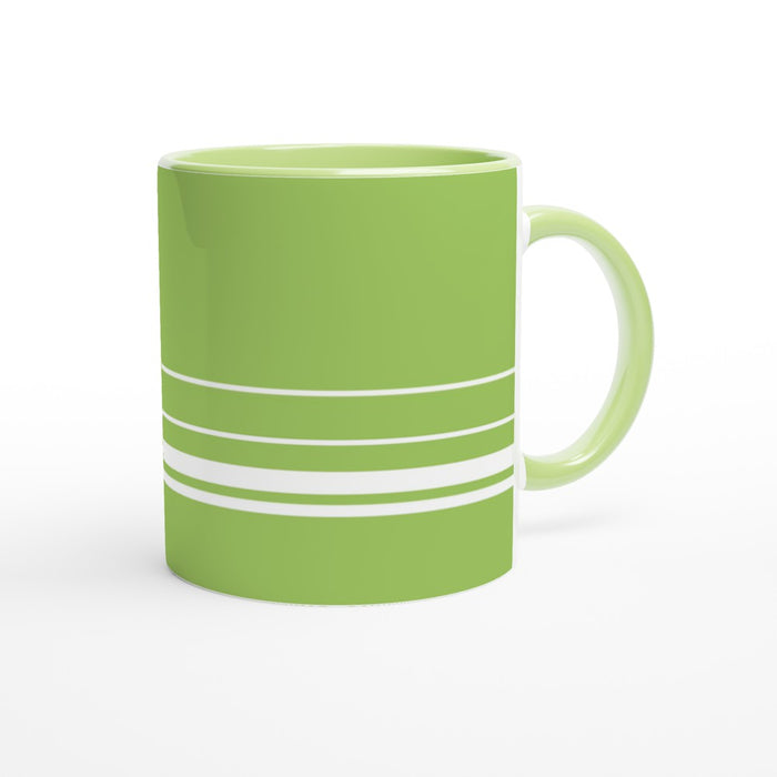 Tasse mit Streifen - grün/weiß, verschiedene Farben
