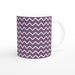 Tasse mit Zickzackmuster - pflaume/weiß