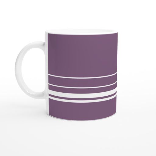 Tasse mit Streifen - pflaume/weiß