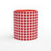 Tasse kariert - rot/weiß, verschiedene Farben