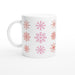Tasse mit verschiedenen Schneeflocken - rosa/rot