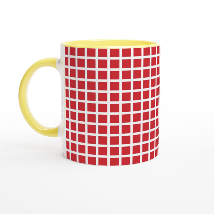 Tasse kariert - rot/weiß, verschiedene Farben