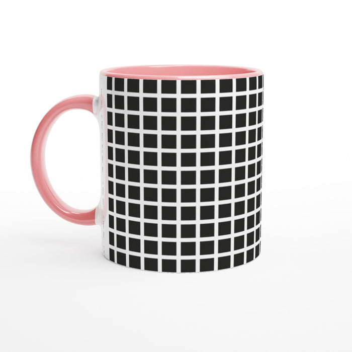 Tasse kariert - schwarz/weiß, verschiedene Farben
