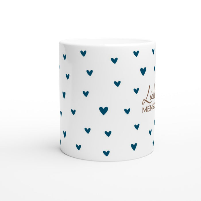 Tasse Lieblingsmensch im Herzmuster - ozeanblau