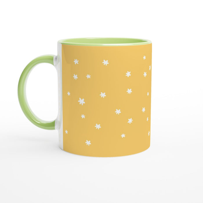 Tasse mit Sternenhimmel - gelb/weiß, verschiedene Farben