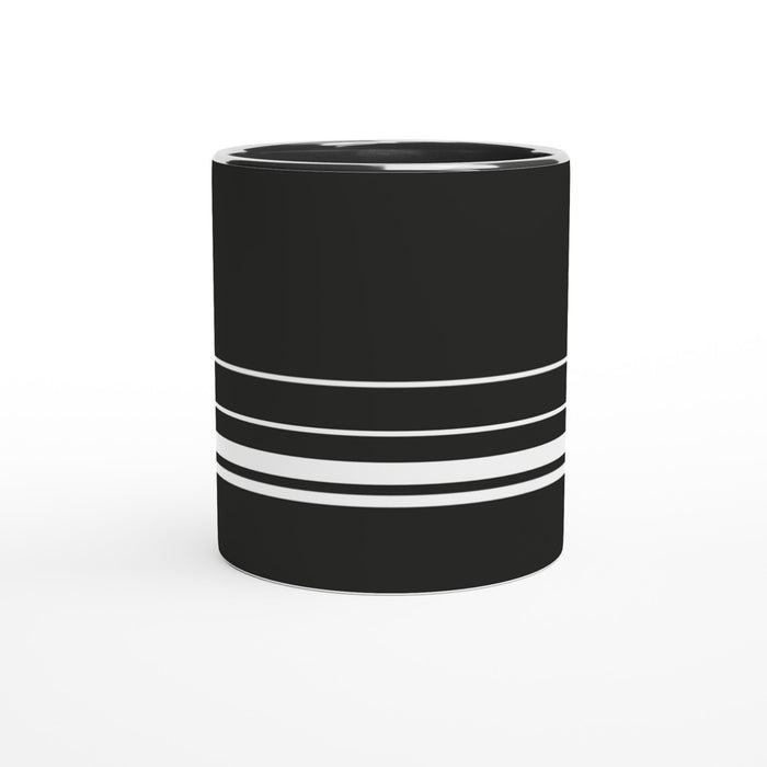 Tasse mit Streifen - schwarz/weiß, verschiedene Farben