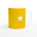 Tasse mit Stern - sonnengelb/weiß