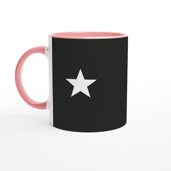 Tasse mit Stern - schwarz/weiß, verschiedene Farben