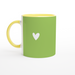 Tasse mit Herz - grün/weiß, verschiedene Farben