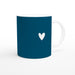 Tasse mit Herz - ozeanblau/weiß