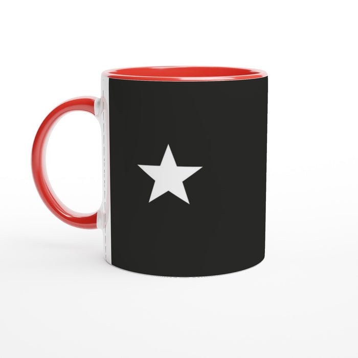 Tasse mit Stern - schwarz/weiß, verschiedene Farben